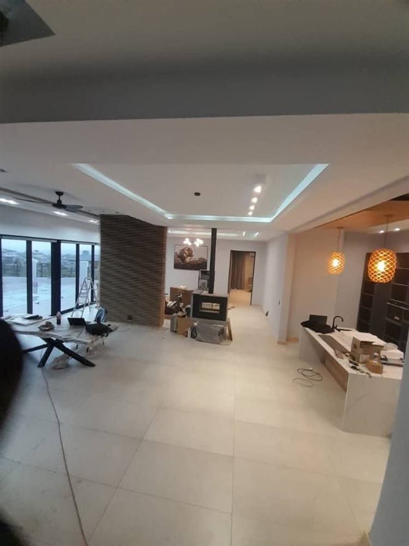 Interior lighting work in progress for a modern home